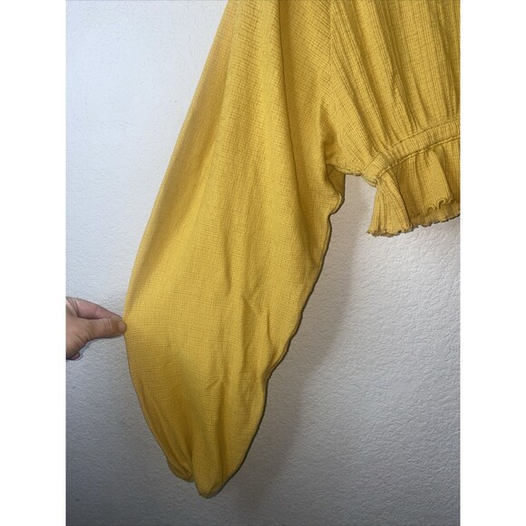 Free People Beach crop Sweet Lady balloon sleeve Shirt XS fairy boho hippie - Picture 4 of 10